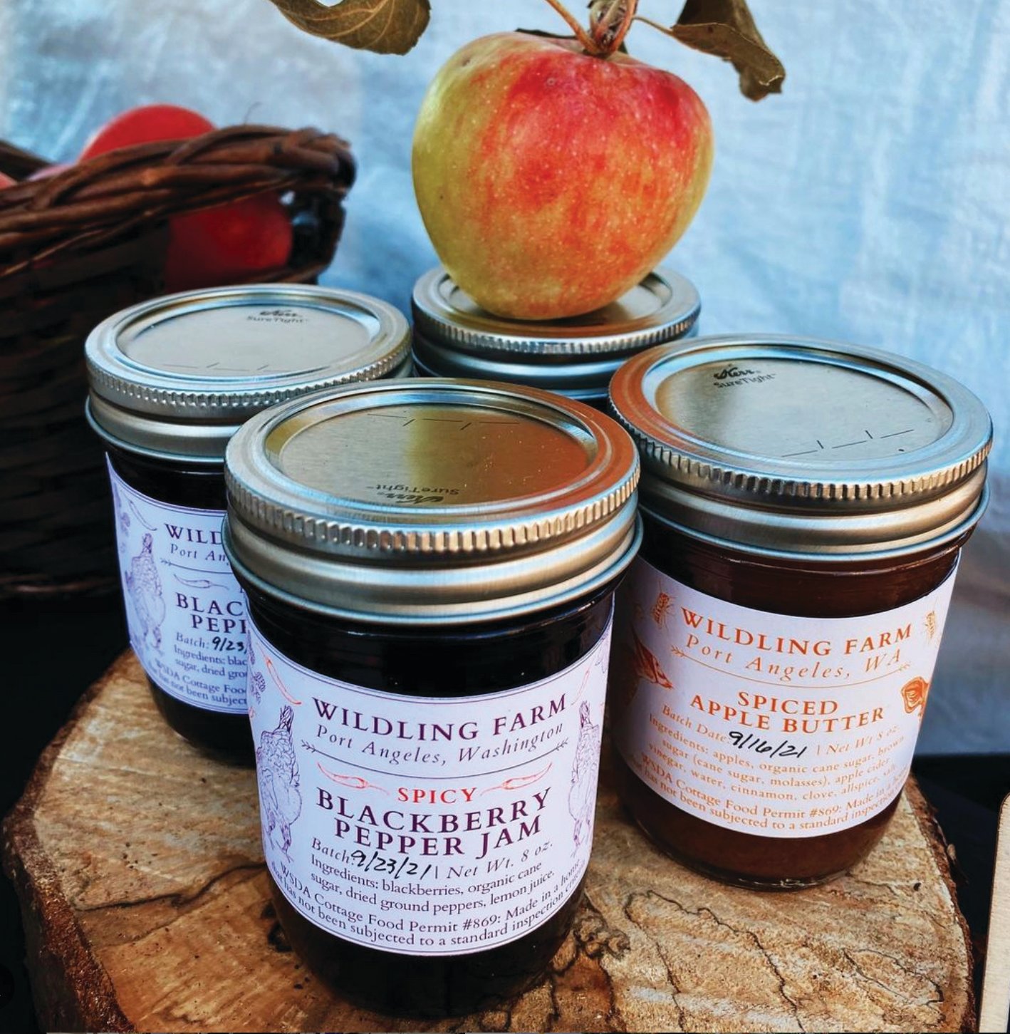 Handmade preserves are just one of many of the products Wildling Farm offers, from eggs to rosemary salt, hand-painted notecards and sourdough tortillas. Photo courtesy Wildling Farm